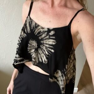 Sun Dog hi low tie dye tank One Size